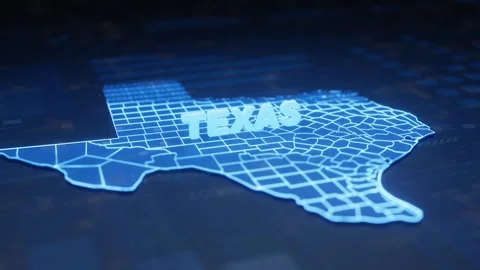 Texas State Map Geographic Outline Stock Footage 344633089