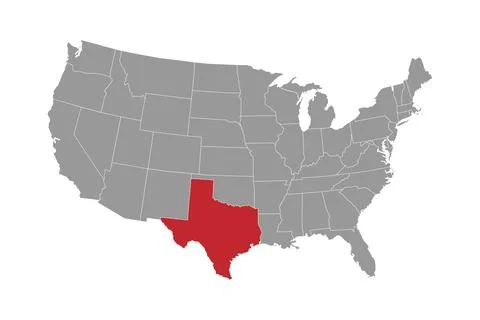 Texas state map. Vector illustration. Stock Illustration