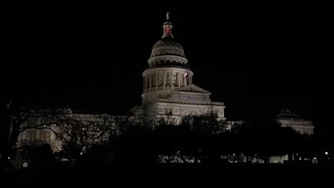 Texas Statehouse at night Stock Footage 81923511