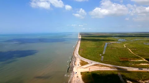 Texas Summer Heat wave on High Island Beach Gulf of Mexico 2023 Vidéo 248019042