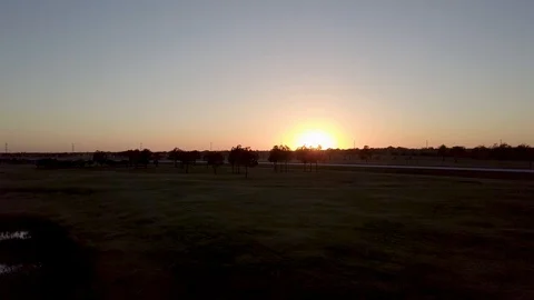 Texas Sunset Arial Drone Stock Footage 99219451