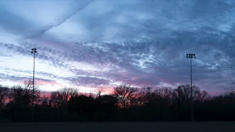 Texas sunset over a baseball field. Stock Footage 145700152