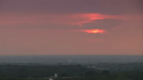 Texas Sunset over Hazy Horizon Stock Footage