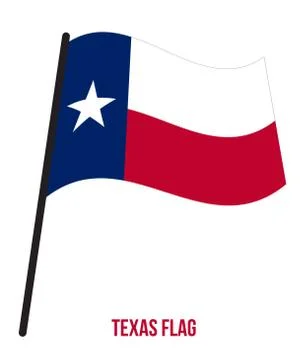 Texas (U.S. State) Flag Waving Vector Illustration on White Background Stock Illustration