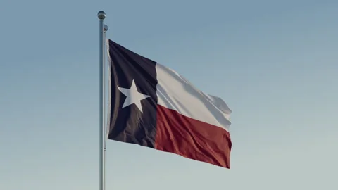 Texas USA Flag: Cinematic Loopable Motion with Blue Sky in 4K ProRes 422 HQ 스톡 동영상 267464025