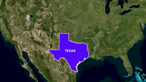 Texas USA Map Boundary Highlight Animation 4K Stock Footage 332886613