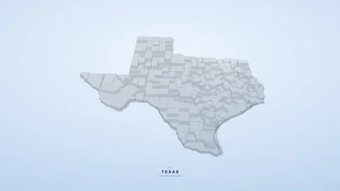 Texas USA state map 3D animation seamless loop Stock Footage 341068136