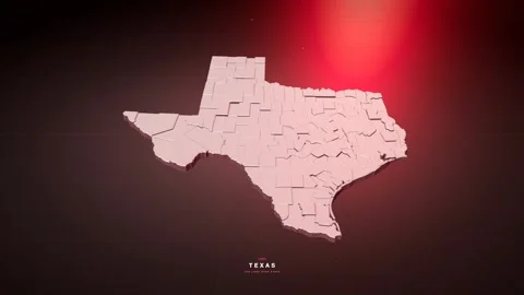 Texas USA state map in bold red style Stock Footage 340772816