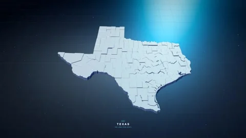 Texas USA state map with glowing tech digital network style Stock Footage 340614201