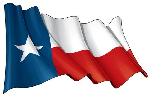 Texas Waving Flag Stock Illustration