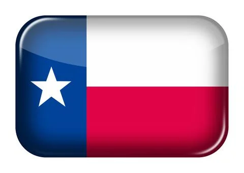 Texas web icon rectangle button with clipping path 3d illustration Stock Illustration