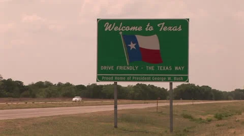 Texas Welcome sign Stock Footage