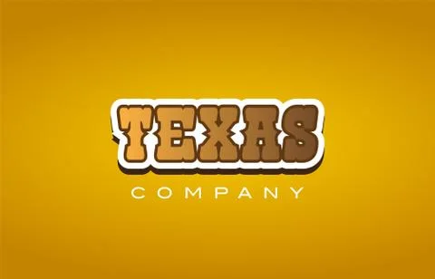 Texas western style word text logo design icon company Stock Illustration