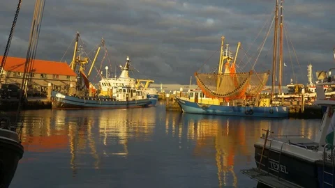 Texel harbour Stock Footage 75542608