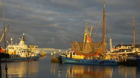 Texel harbour Stock Footage 75542652