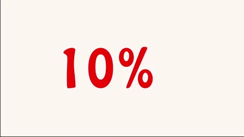 Text 10 percent on white background 動画素材 146095440