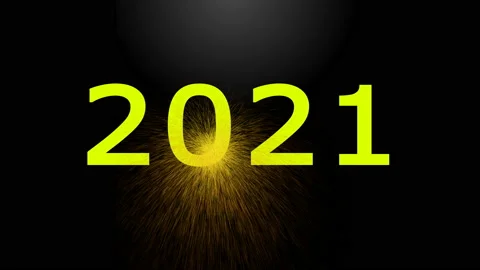 Text 2021 on black background 2021 Stock Footage 138971371