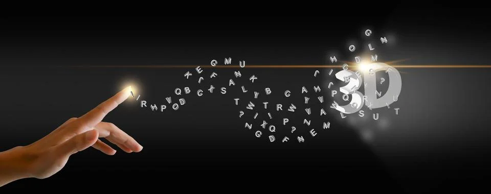Text to 3D model concept, text-to-3D by generative artificial intelligence... 写真素材