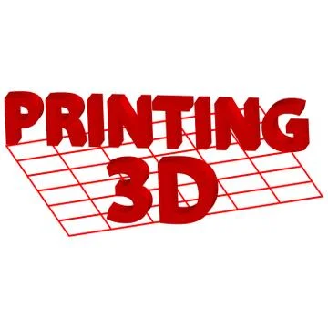 Text 3D printing isolated on white background Stock Illustration