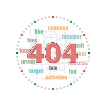 Text 404. Business concept . Word collage with different association terms Stock Illustration