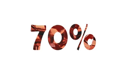 Text 70% cut out of a close-up of a shiny red gift loop Stock Illustration