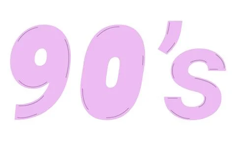 Text of the 90s is isolated on a white background. Flat style. Vector Stock Illustration