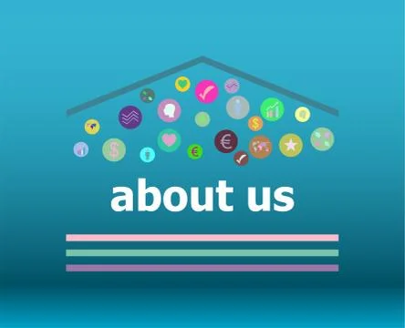 Text About Us on digital background. Information concept Stock Illustration
