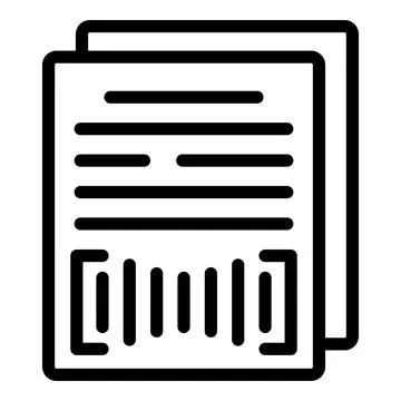Text academic slender icon outline vector. Audio document Illustrazione stock
