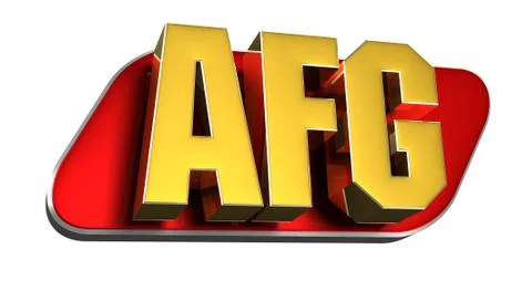Text AFG red 3D.(with Clipping Path). Stock Illustration