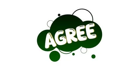 Text agree colorful speech bubble on a white background. Stock Illustration