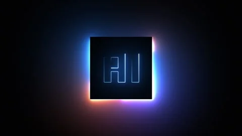 Text AI, artificial intelligence. HUD Element Animation. 4k video Stock Footage 259475260