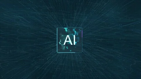 Text AI, artificial intelligence. HUD Element Animation Stock Footage 279812883