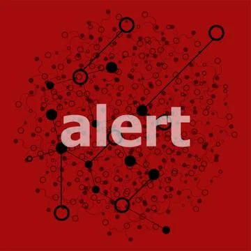 Text Alert. Security concept . Abstract background with connecting dots and l Stock Illustration
