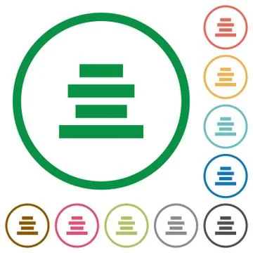 Text align center outlined flat icons Stock Illustration