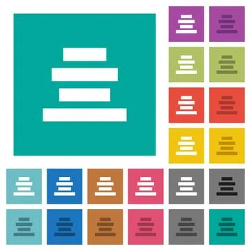Text align center square flat multi colored icons Stock Illustration