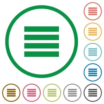 Text align justify outlined flat icons Illustrazione stock