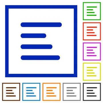 Text align left flat framed icons 库存插图