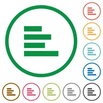 Text align left outlined flat icons Stock Illustration