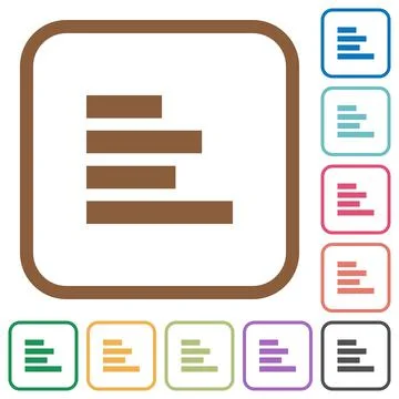 Text align left simple icons Stock Illustration