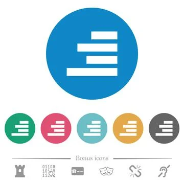 Text align right flat round icons Stock Illustration