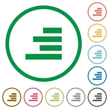 Text align right outlined flat icons Stock Illustration