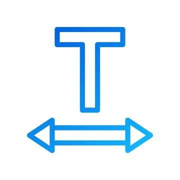 Text Alignment icon with arrows blue color design Illustrazione stock