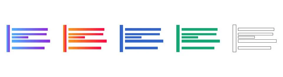 Text Alignment Justified Icons Set イラスト素材