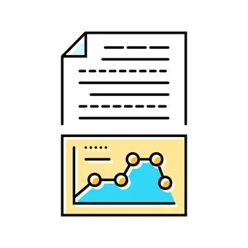 Text analysis graph nlp color icon vector illustration Stock Illustration