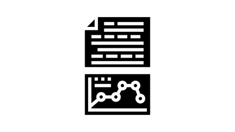 Text analysis graph nlp glyph icon animation Stock Footage 326145132