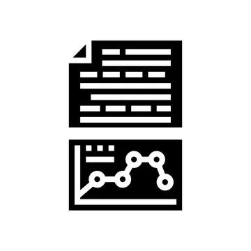 Text analysis graph nlp glyph icon vector illustration Illustration