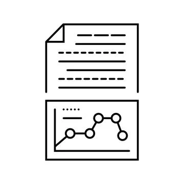 Text analysis graph nlp line icon vector illustration Stock Illustration