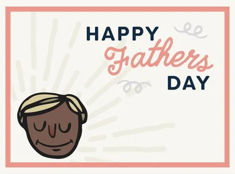 Text and design on greeting card for fathers day Illustrazione stock