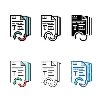 Text and fonts converter forms color icon vector イラスト素材