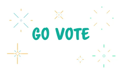 Text and line shape animation "GO VOTE" - election appeal concept video Stock Footage 159549659